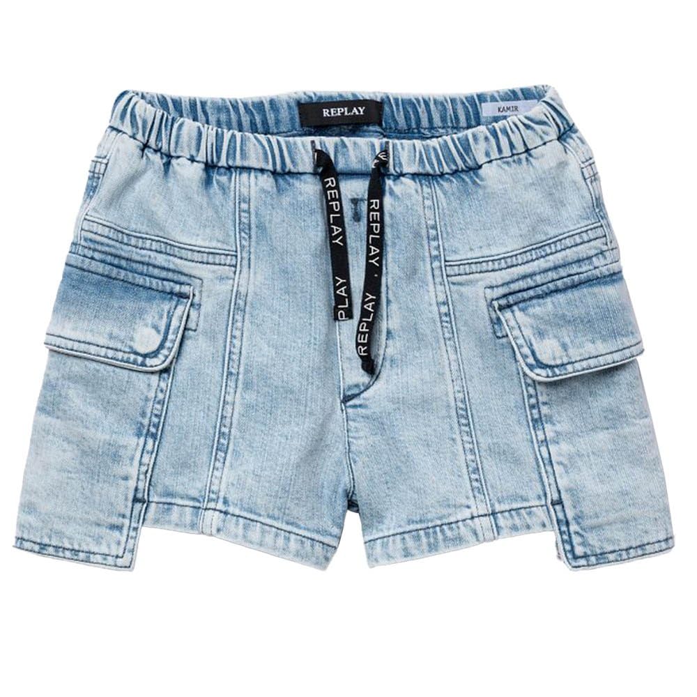 REPLAY SG9630.050.589 965, Pantalón corto vaquero con tejido elástico para niñas, Azul (Super Light Blue 011), 16 años