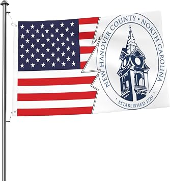 New Hanover County Seal And America Flag 2x3 Ft Outdoor Double Sided Banner Flags Polyester For Outside Patio Lawn Decor