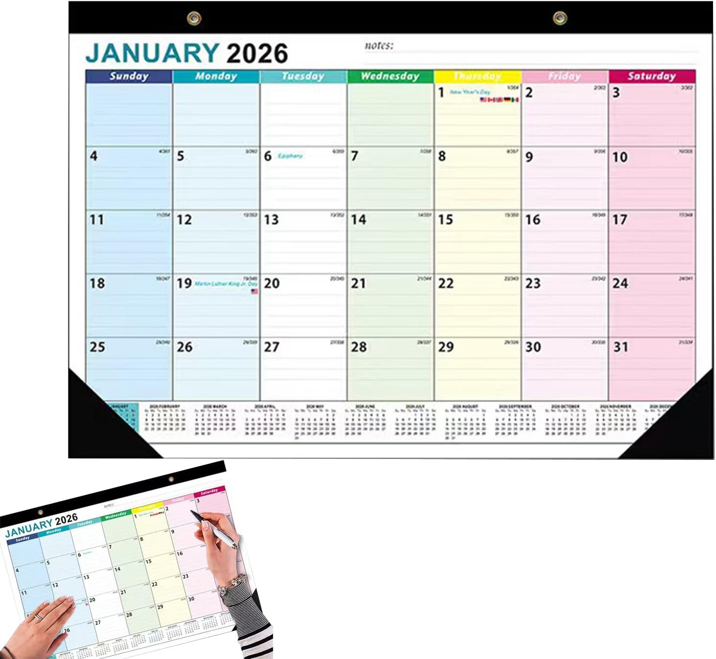 Calendrier 2026-2027 | Calendrier Annuel De 18 Mois - Agenda Pour Maison, Bureau Et événements