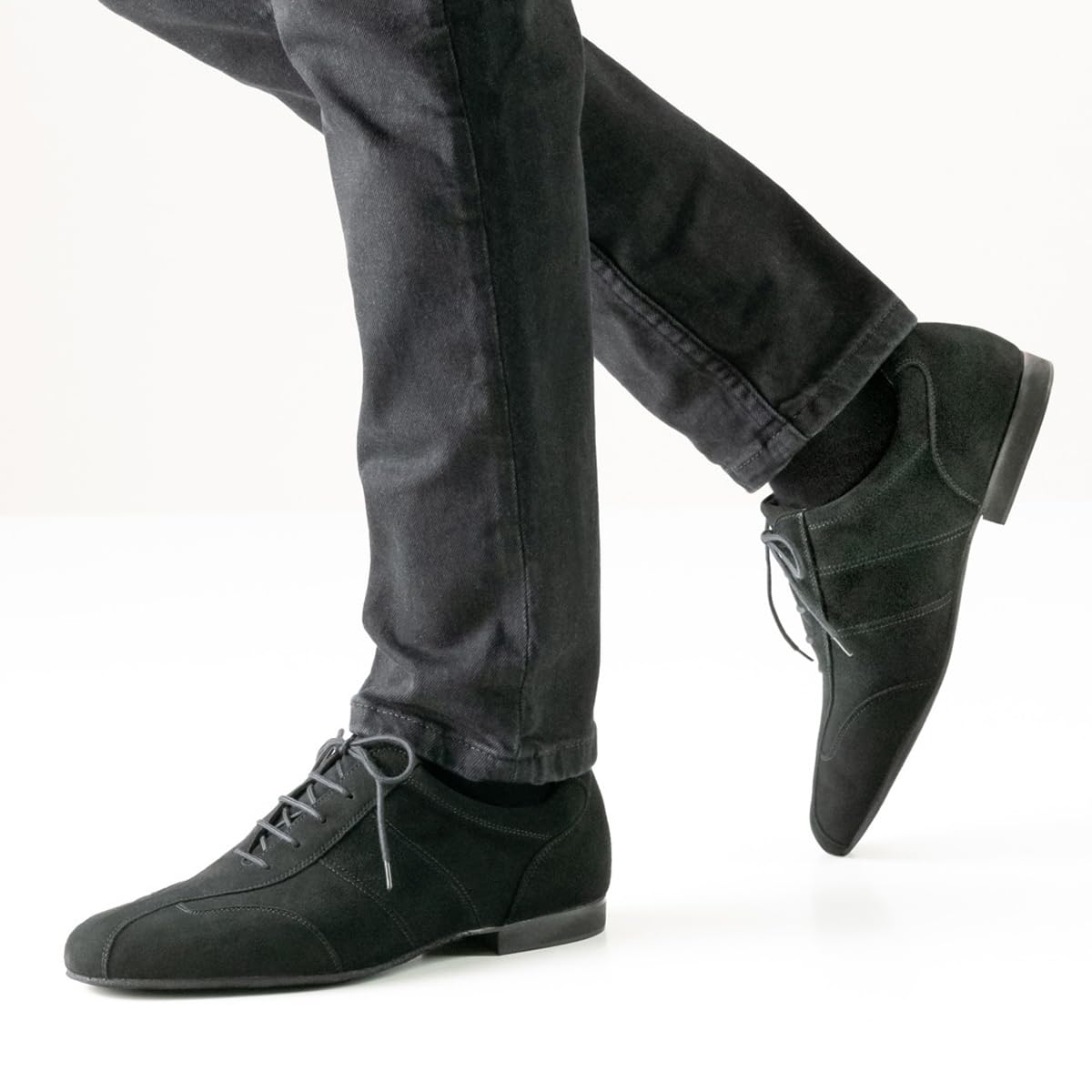 Werner Kern Hombres Zapatos de Baile 28045 Ante Negro 1.5 cm Micro-Heel