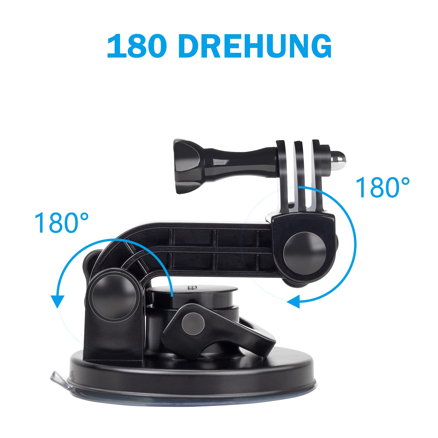 SMALLRIG Supporto a Ventosa da 4,5 con Braccio Bagico a Testa Sferica, Supporto per Action Cam per DJI Osmo Action 5 Pro/4, per Insta360 x5, per GoPro 13/12, Capacità di Carico 1,5