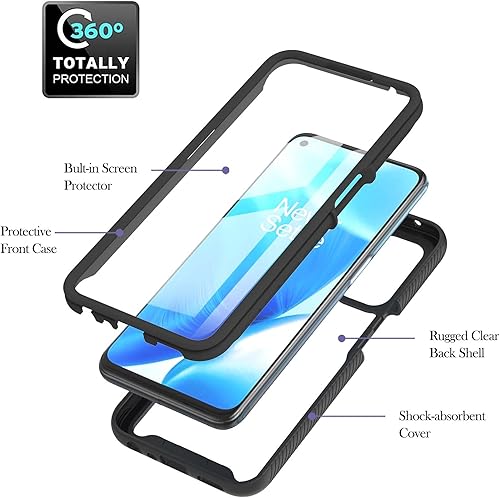 Miniatura 5 de Funda híbrida de policarbonato y poliuretano termoplástico para Honor X7 con protector de pantalla integrado, de alto impacto, híbrida de cuerpo