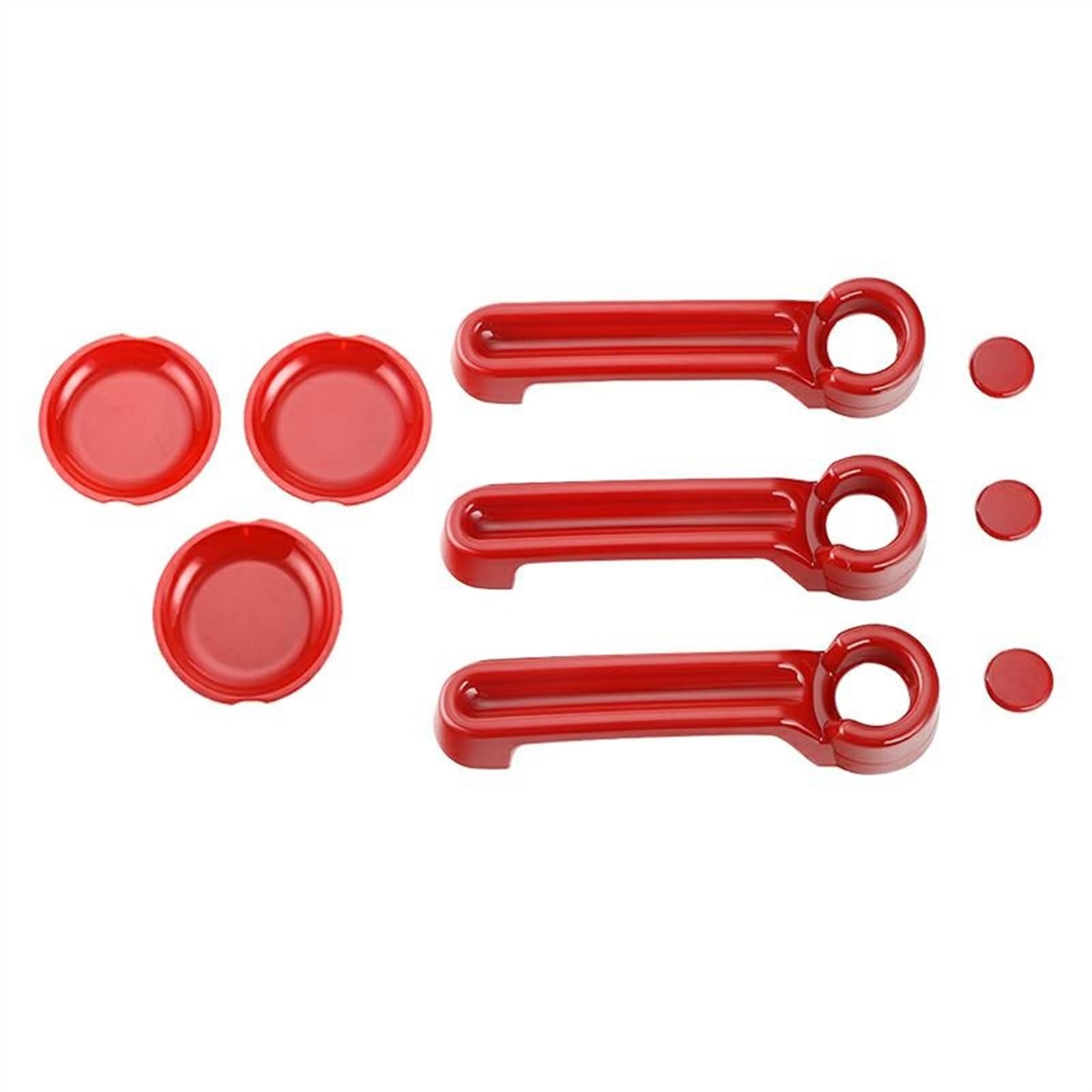 Manijas Jeep Wrangler JK en ABS rojo con molduras decorativas exteriores