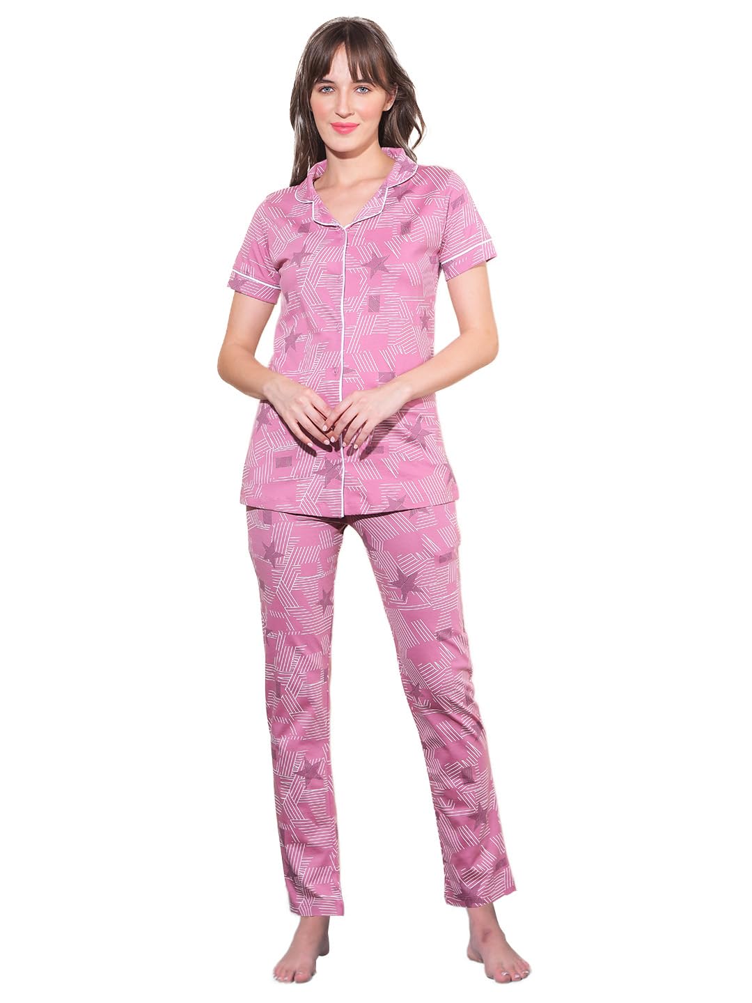 dollar Missy Women's Combed Cotton Shirt Pyjama Night Suit-picture-23