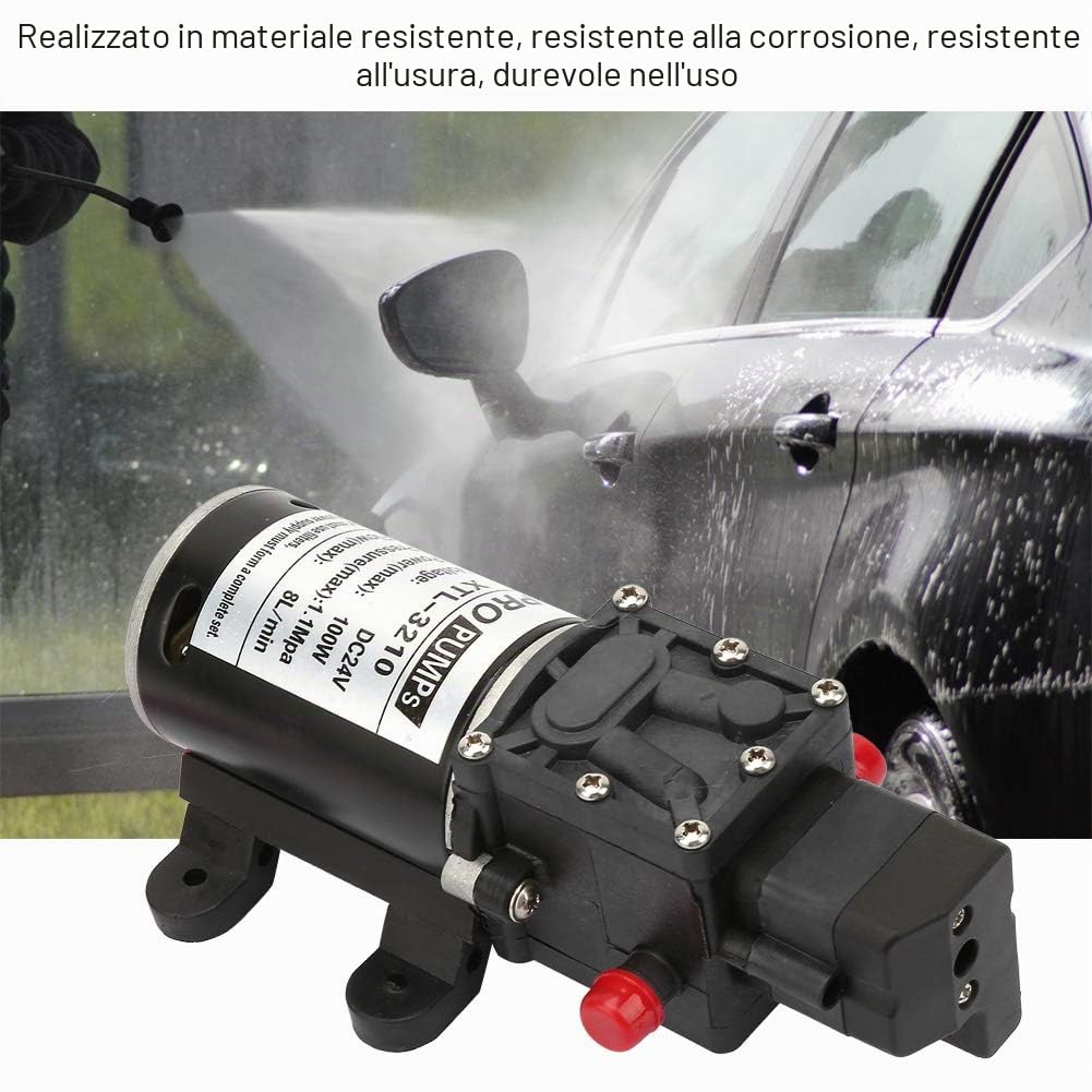Pompa a microdiaframma 24 V 100 W 8 L/M ad alta pressione interruttore autoadescante per attrezzature industriali e pulizia