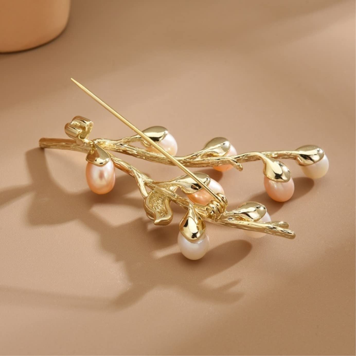 KYUSAR Brosche Broschen Perlen-Blumen- Und Vogel-Brosche, Damen, Elegante Brosche, Zweig, Pflanze, Tier, Exquisites Zubehör Broschen FüR Kleidung