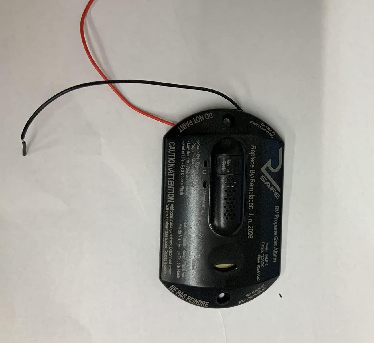 RV SAFE RVLP-2B Propane Gas Alarm - 2-Wire, Black RV SAFE RVLP-2B Propane Gas Alarm - 2-Wire, Black