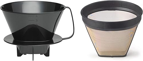 Vista 15 de Fino Cono de filtro de infusión de café, tamaño número 1, negro, prepara de 1 a 2 porciones, juego de 2