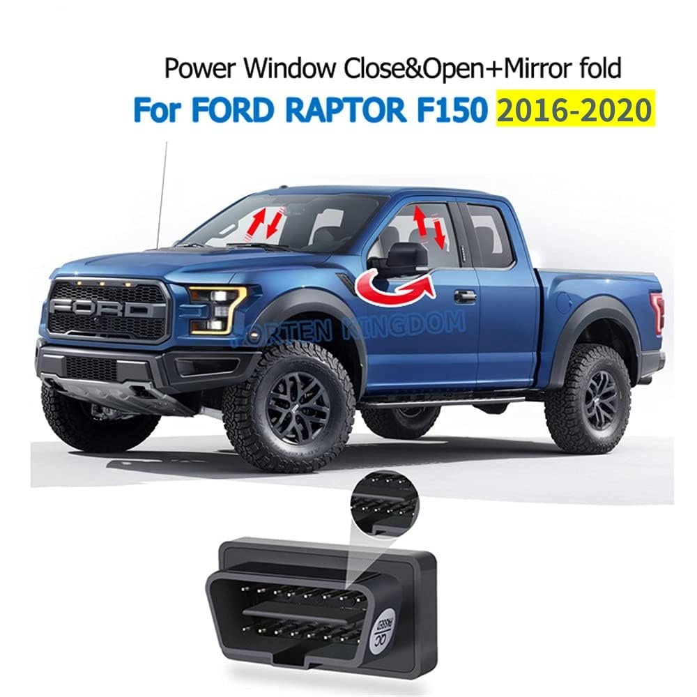 Forten Kingdom OBD Car Auto Window Close Open Rear View Side Mirror fold Unfold System Kit Module Device for Ford Raptor F150 2018-2020 Accessories