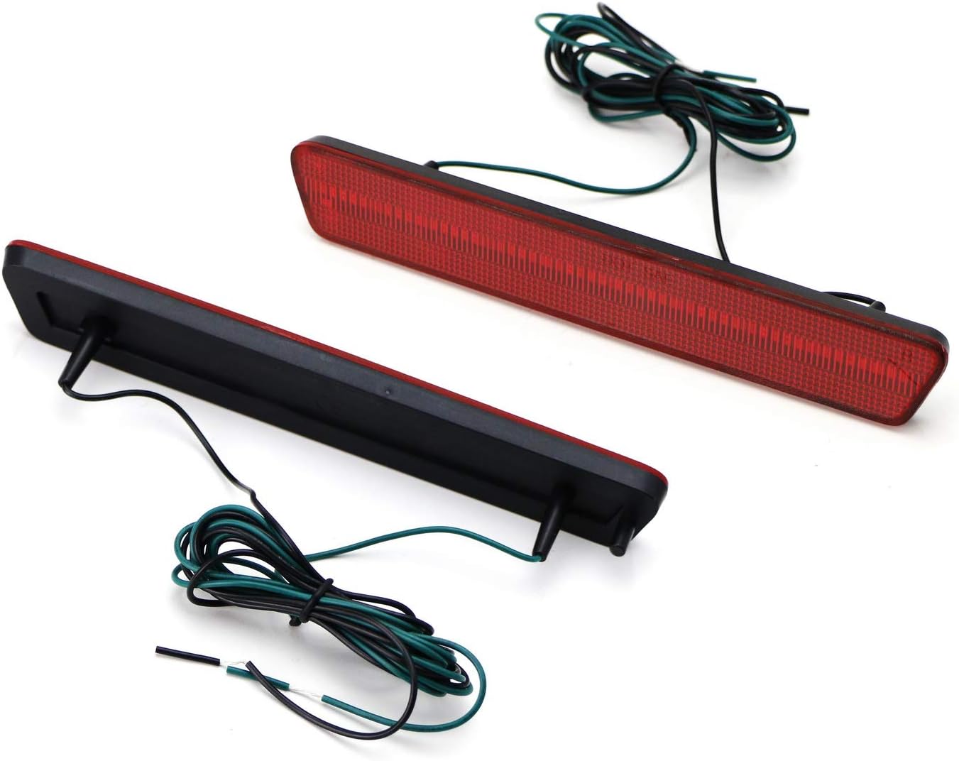 iJDMTOY OE-Red Lens 40-SMD Red Full LED Rear Bumper Side Marker Lights Compatible With 1999-2004 Ford Mustang. Replace OEM Bulb-Less Sidemarkers