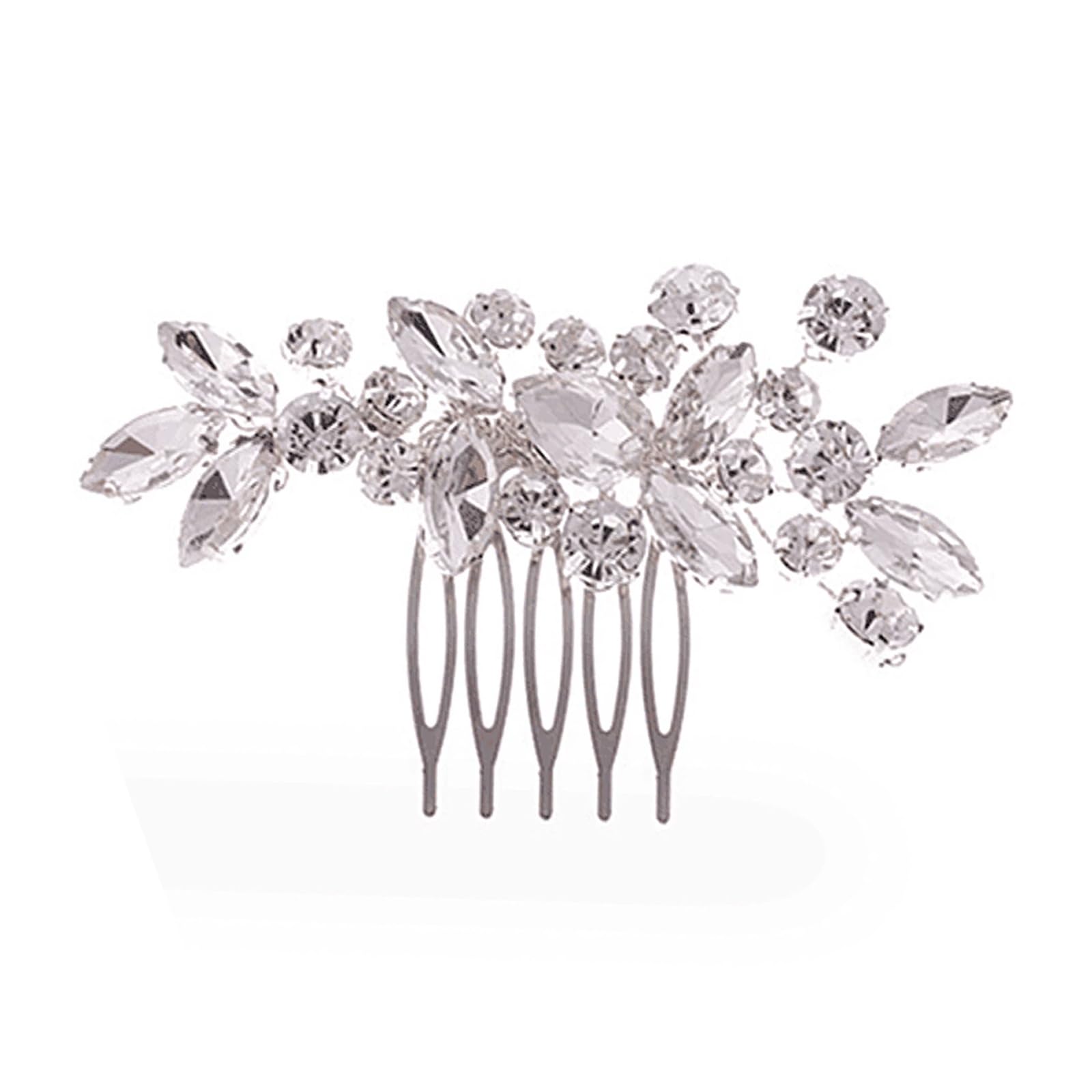 Accessori Capelli Sposa, Fermaglio Capelli Donna, Fermaglio Capelli Sposa, Pettine per Capelli da Sposa Fermaglio in Argento Con Cristalli, per Donne e Ragazze, 1 pezzo