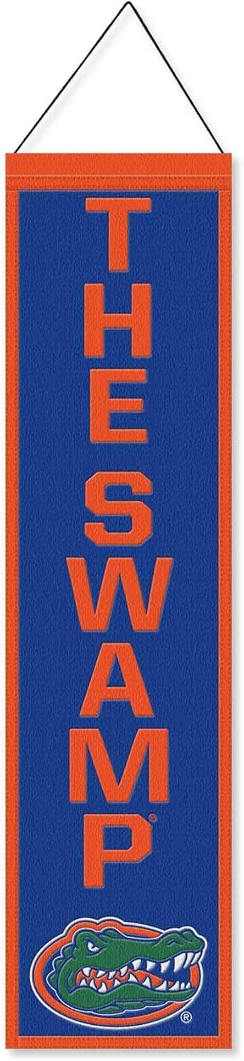 WinCraft University of Florida Gators The Swamp 8x32 Inch Vertical Wool Embroidered Hanging Banner