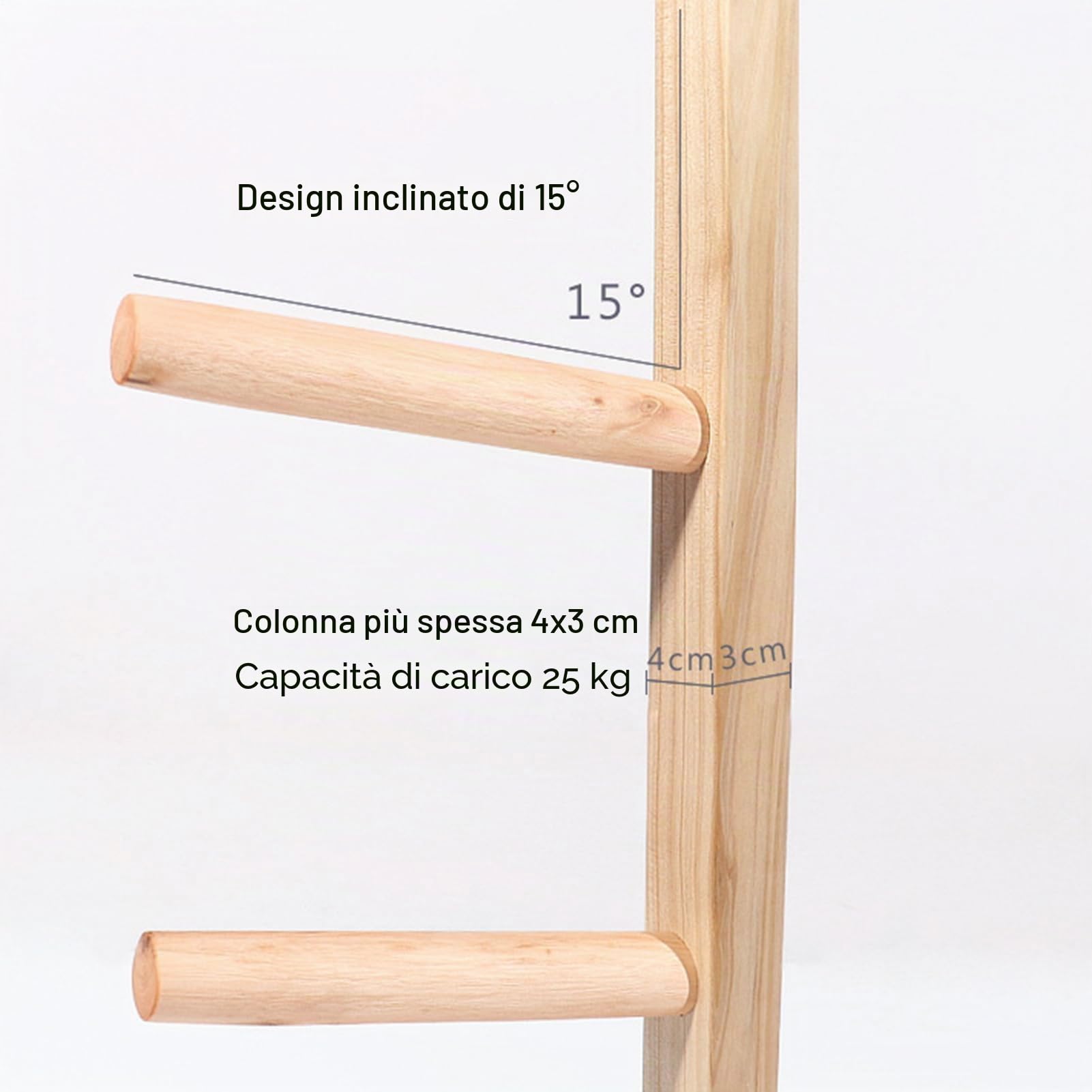 Supporto da Parete per Tappetino da Yoga in Legno, Supporto da Parete Tappetino per Esercizi Rullo in Schiuma e Porta Asciugamani, Ripiano Organizer per Palestra Domestica