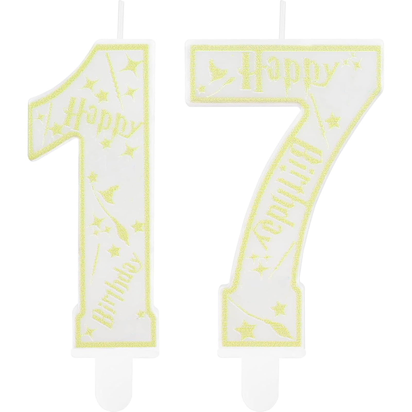 Hongplus Magical Wizard Party Birthday Candles Number 17 Candle Cake Topper Wizard School Themed Happy 17th Birthday Cake Decorations for Boys Girls