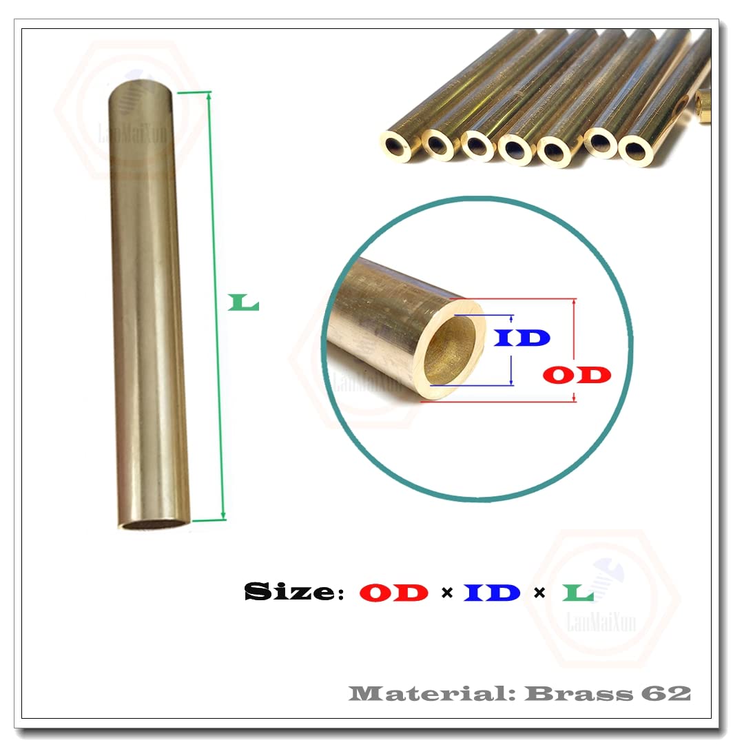 80mm×76mm×500mm-1 pieza Tubo de latón H62, tubo hueco, tubo capilar