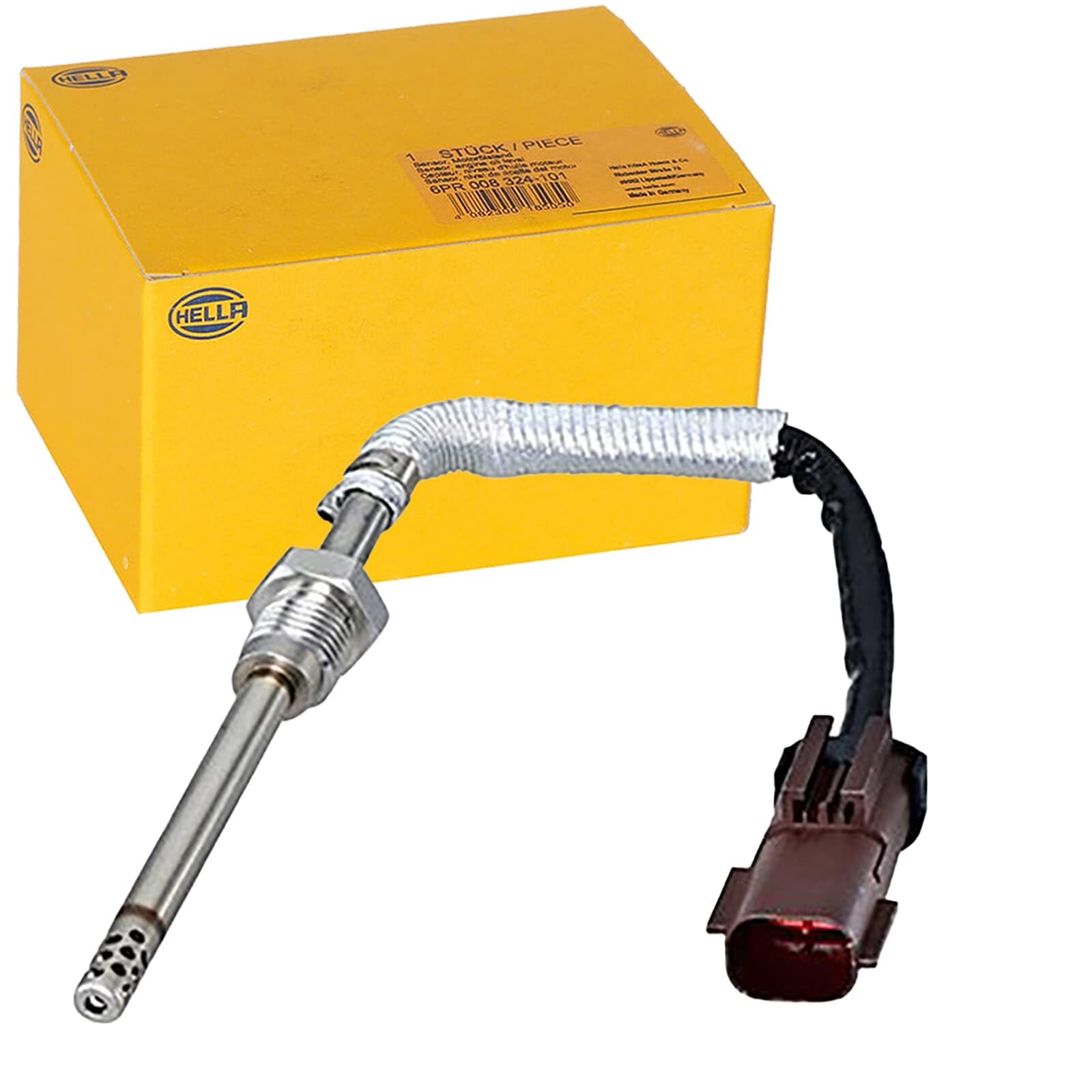 HELLA 6PT 010 376-511 Sensore, Temperatura gas scarico - 2a... poli - avvitato - Cavo: 135mm