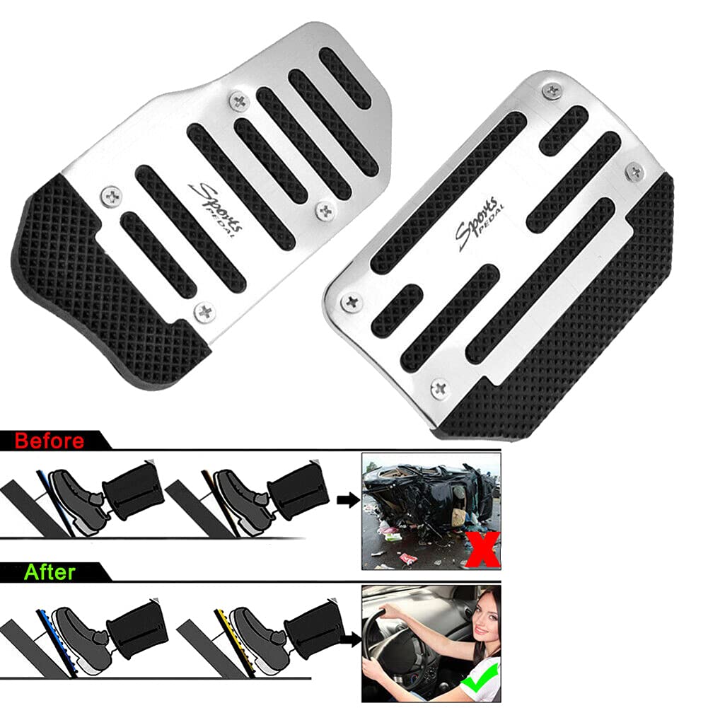 Juego de 2 pedazos de acelerador de gas y pedal de freno para coche de transmisión automática universal