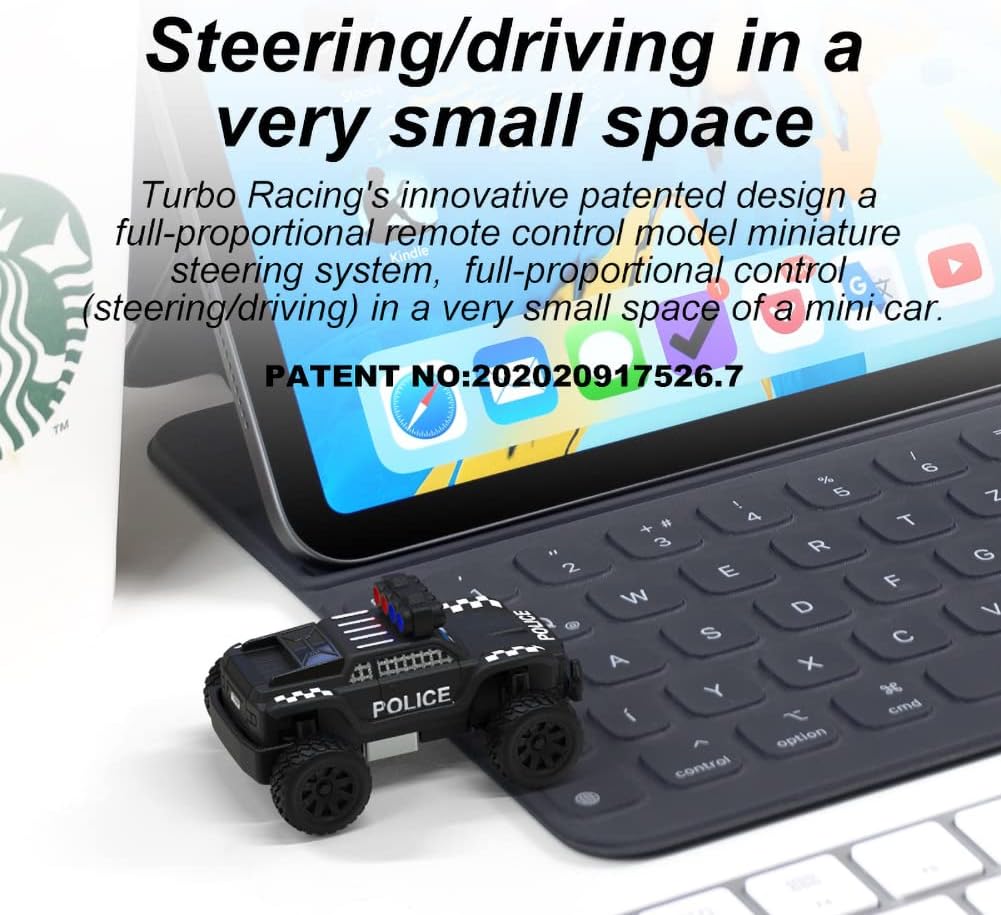Turbo Racing 1:76 C82 RC Truck Car Full Proportional RC Mini Sports Car Remote Controller for Adults Gift(Black)