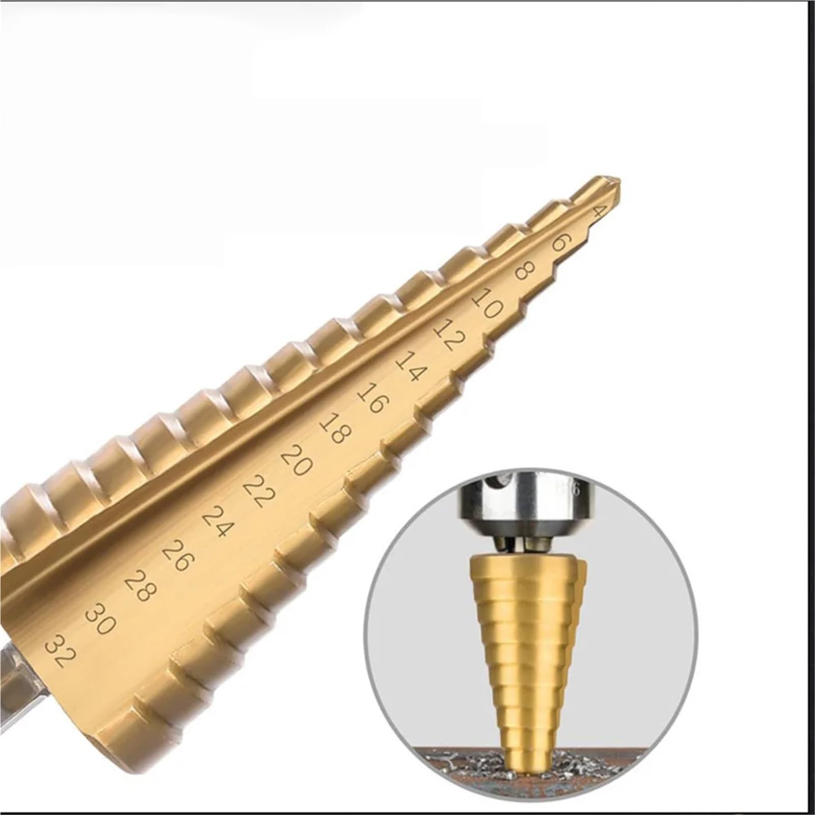 Lot de 10 forets hexagonaux plaqués avec poignée hexagonale pour perceuse à échelle HSS 3-12/4-12/4-20/4-32 mm - Foret conique pour bois et métal (4-32 mm)