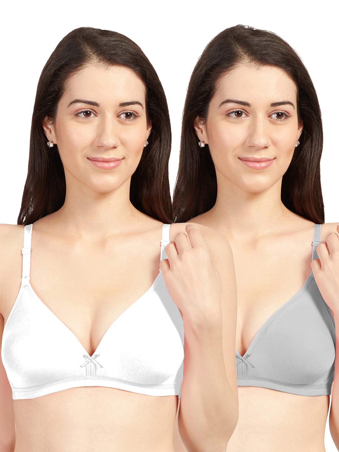 sonari Omania Womens Non-Padded Cotton Polyester Bras - Solid, Non-Wired, Medium Coverage, Hand Washable (Pack of 2)-picture-14