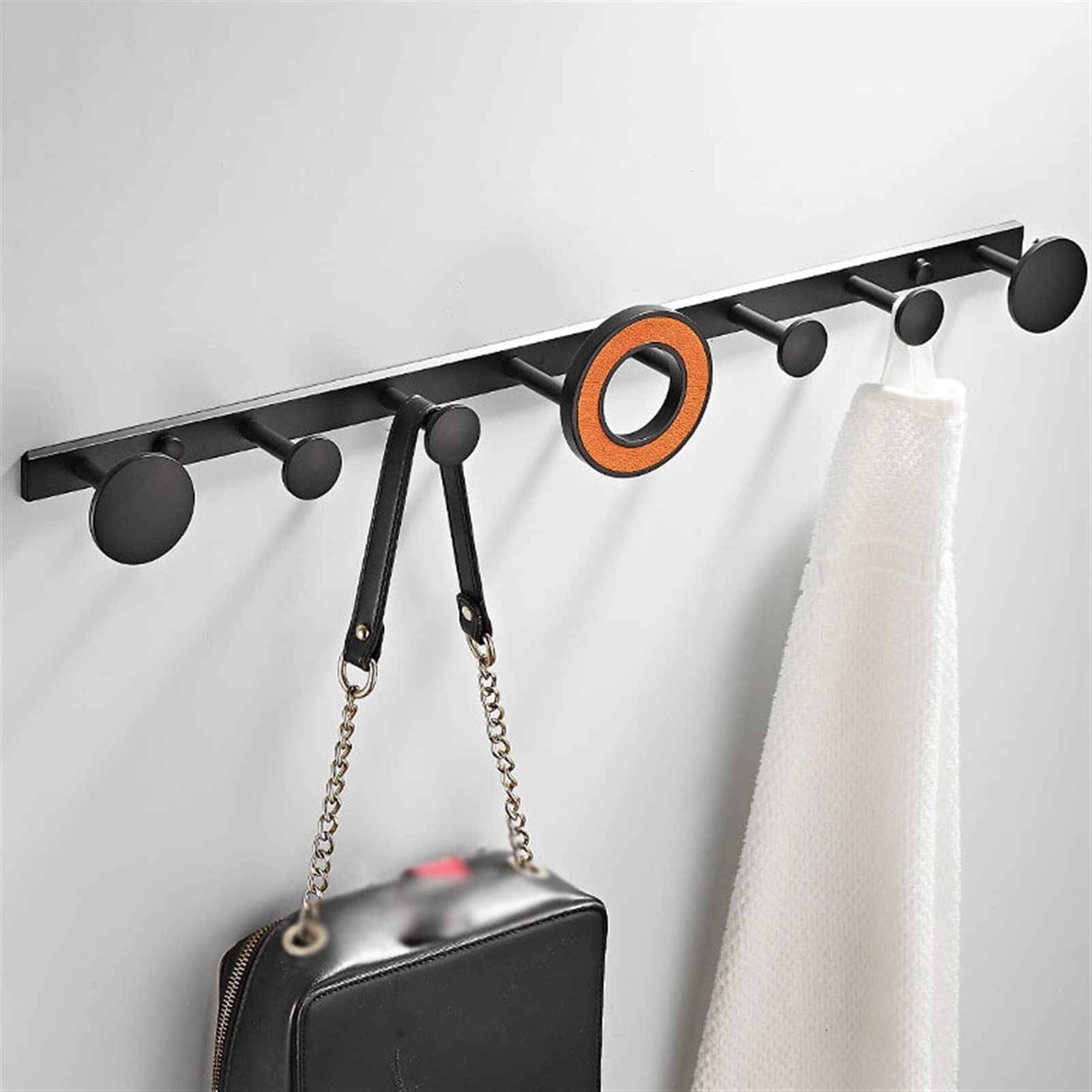 Perchero Pie Rack de Capa de Pared, riel de guía de Gancho de Gancho de Metal Creativo, Gancho de Pared de diseño de Lujo Simple y Ligero, Gancho de Abrigo sin Golpe Colgar Ropa Sombrero