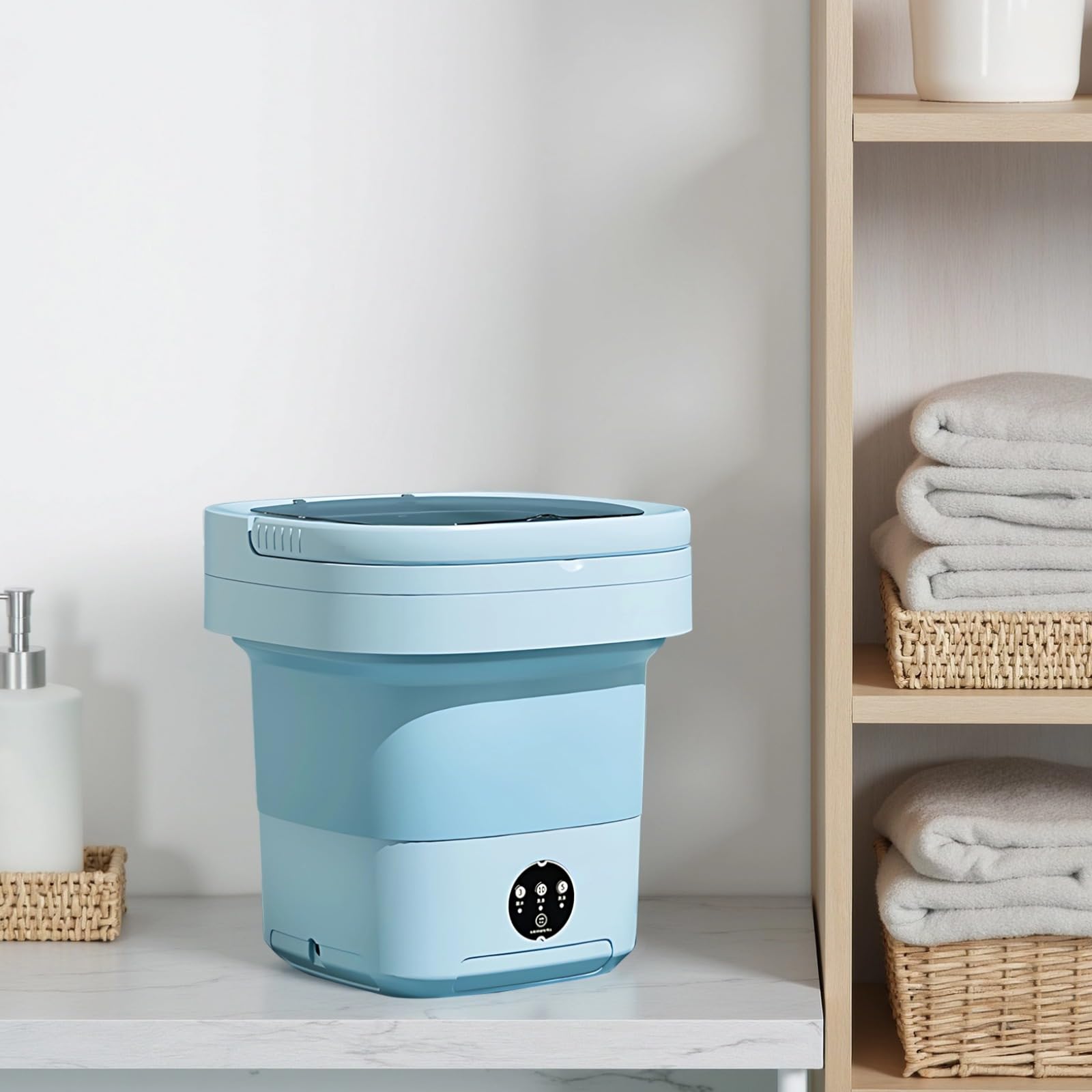 Mini lavatrice pieghevole, capacità 11 litri, adatta ai viaggi, 32 cm, perfetta per calzini, biancheria intima, appartamenti