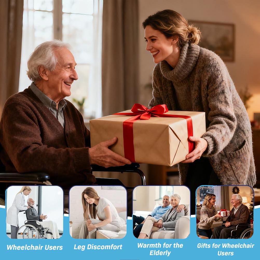 Manta impermeable para silla de ruedas para adultos, ligera, con cremallera, para personas mayores, forro polar de invierno, manta cálida para la parte inferior del cuerpo, funda para pies a prueba de