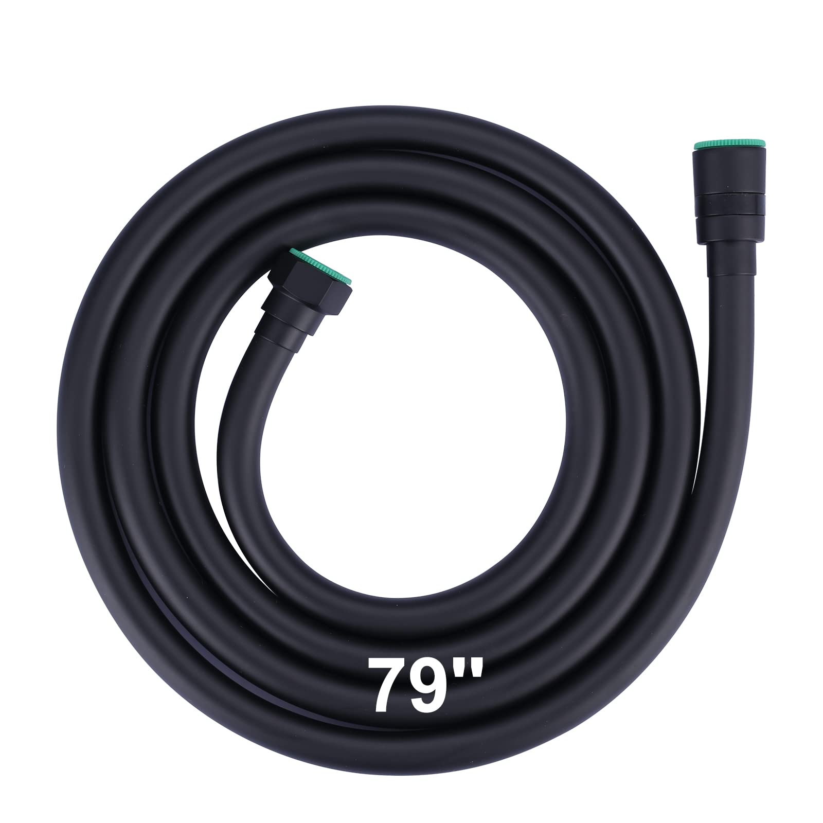 ALEASHAShower Hose, 79 Inches Extra Long Shower Head Hose Extension for Bathing Toilet Cleaning Dogs Bathing Matte Black Handheld Shower Hose