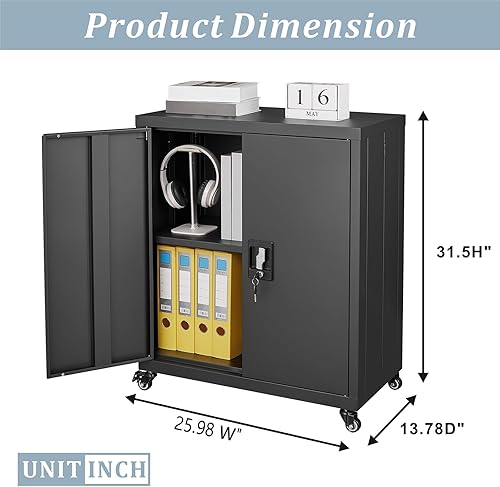 Vista 34 de LUCYPAL Armario de almacenamiento de metal con puertas de bloqueo, gabinete de metal de 72 pulgadas de alto con 4 estantes ajustables, armario alto