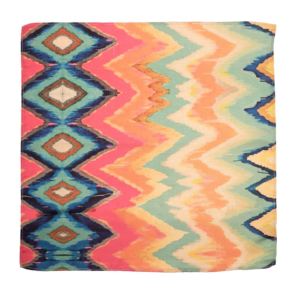 the tie hub Indian Print Silk and Cotton Pocket Square For Men-picture-22