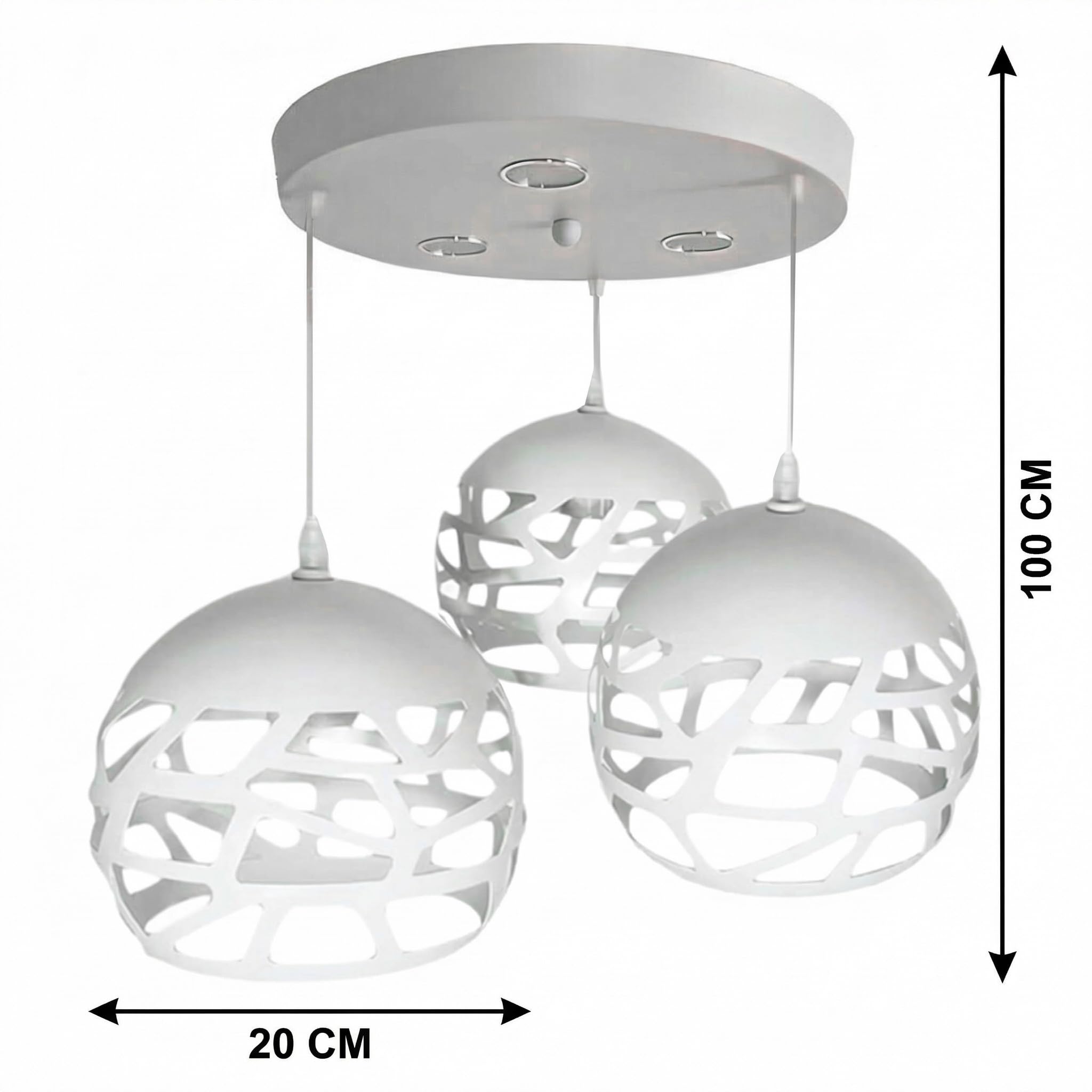 MAKA Lampadario a Sospensione Soffitto 3 Lampade E27 Sospese Moderno Regolabile per Camera da Letto Cucina Soggiorno Plafoniera LED Integrati Illuminazione Interna Design Contemporaneo Elegante Casa