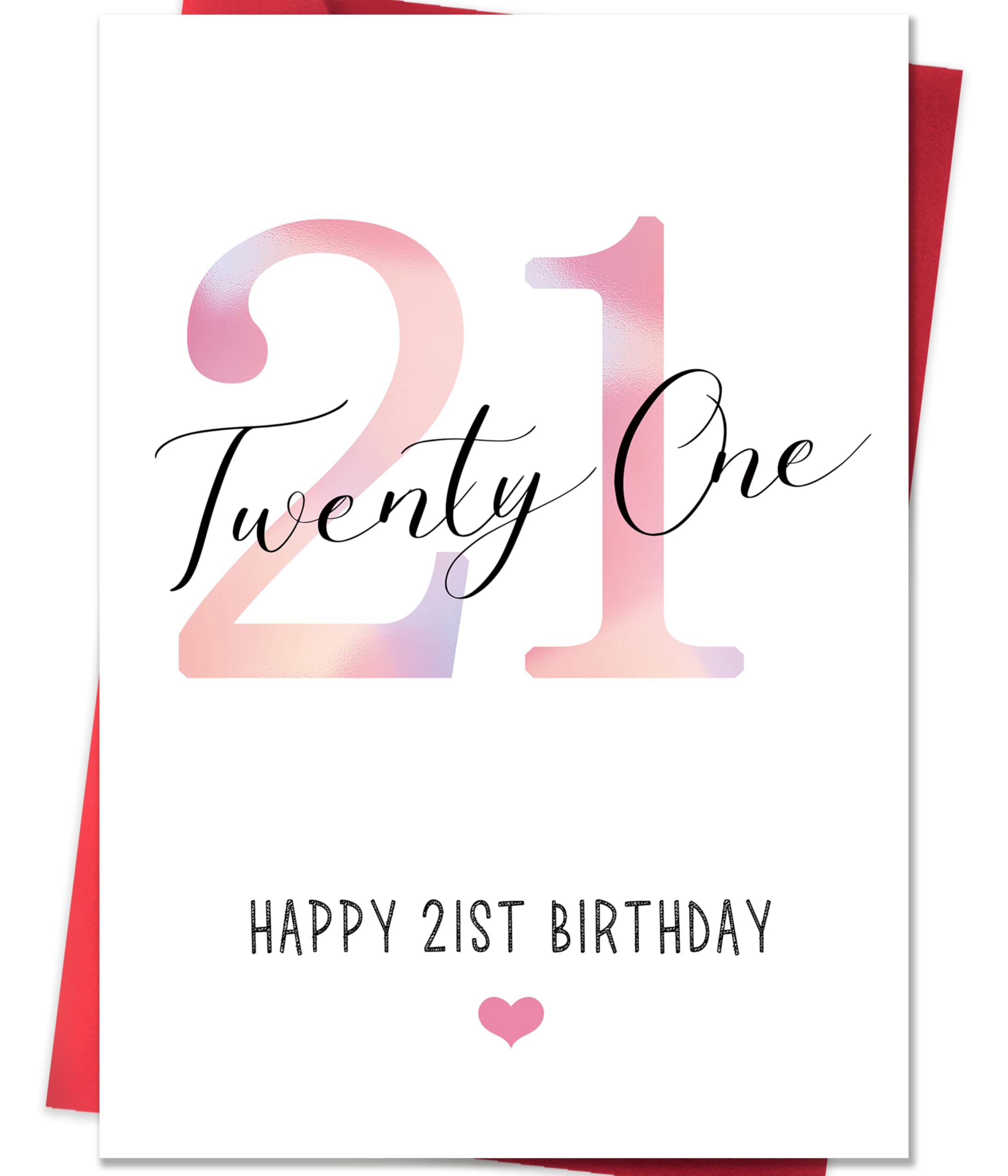 IDU 21st Birthday Card for Her,21st Birthday Gifts & Decorations for Women & Female,21 Year Old Birthday Gifts Card for Girl Sister Daughter Friend