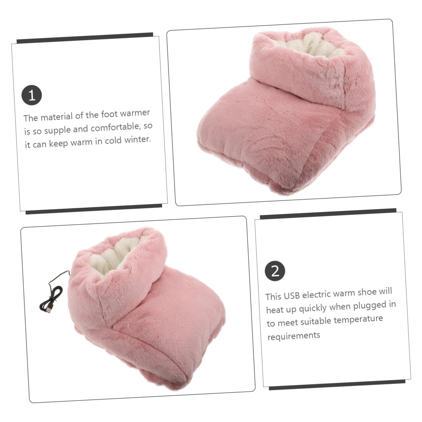 1 Satz Elektrische Schuhe winterhausschuhe Winterschuhe fuß heizkissen beheizte Hausschuhe Slipper Indoor-Hausschuhe wärmer für den Fuß einfache Heizschuhe warm halten Heizung
