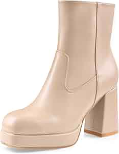 Amazon.com | Oh Mispares Women's Platform High Chunky Heeled