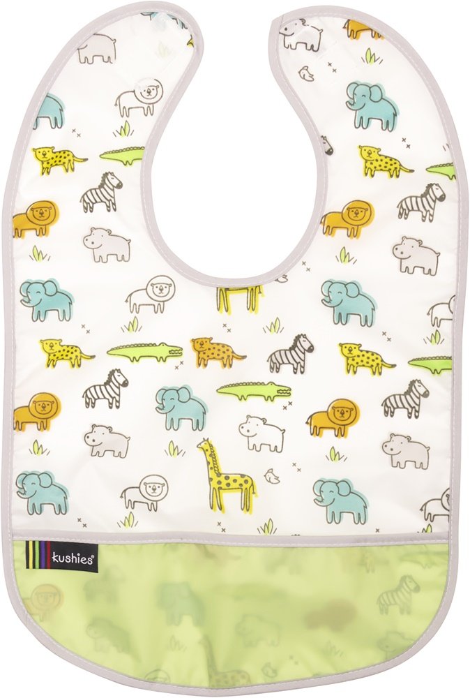 'Kushies B1173 N01 Bib Without Sleeves"Clea Nbib, Safari, 12 Months, White
