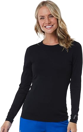 Maevn BESTEE Womens Basic Long Sleeve Under Scrub Tee X-Small, Black
