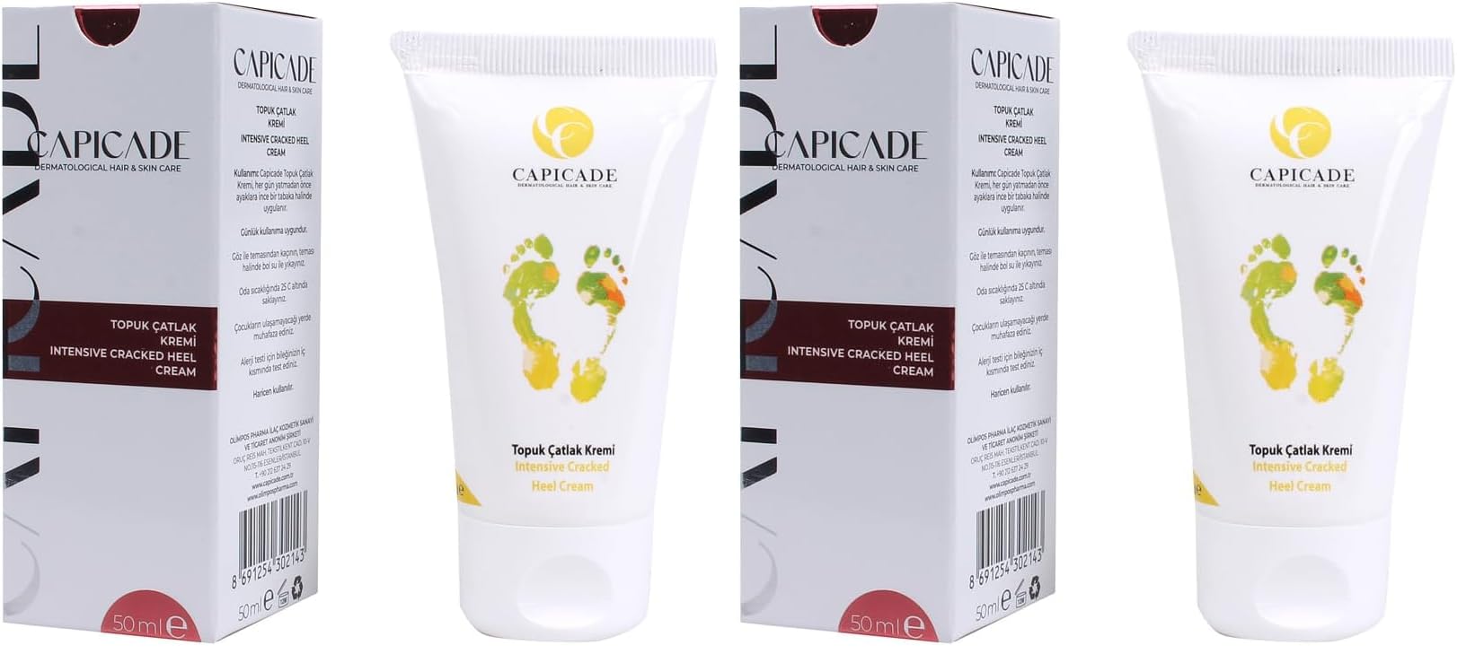 Capicade Topuk Çatlak Kremi 50 ml (2 paketi)