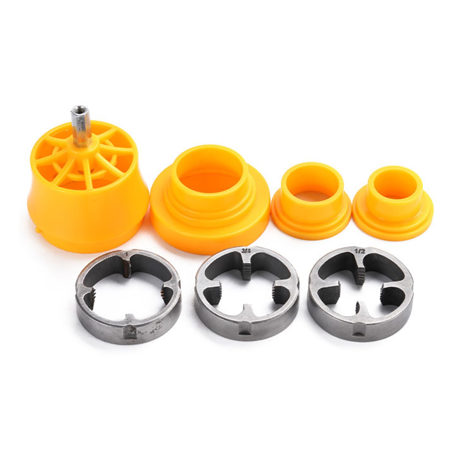 7Pcs Pipe Threader Kits Dies Pipe Threader Round Die Manual Plumbing Threading for Industrial Repair Threading Tool Set