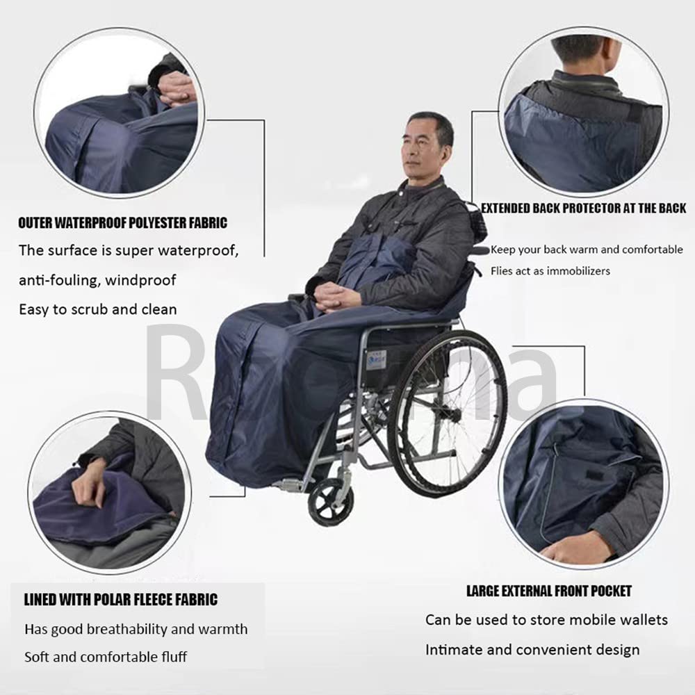Funda acogedora para Silla de Ruedas, Saco de Dormir de otoño e Invierno, Forro Polar, Resistente al Viento, Resistente al Agua, Juego de Fundas para Patas de Silla de Ruedas, tamaño Unisex