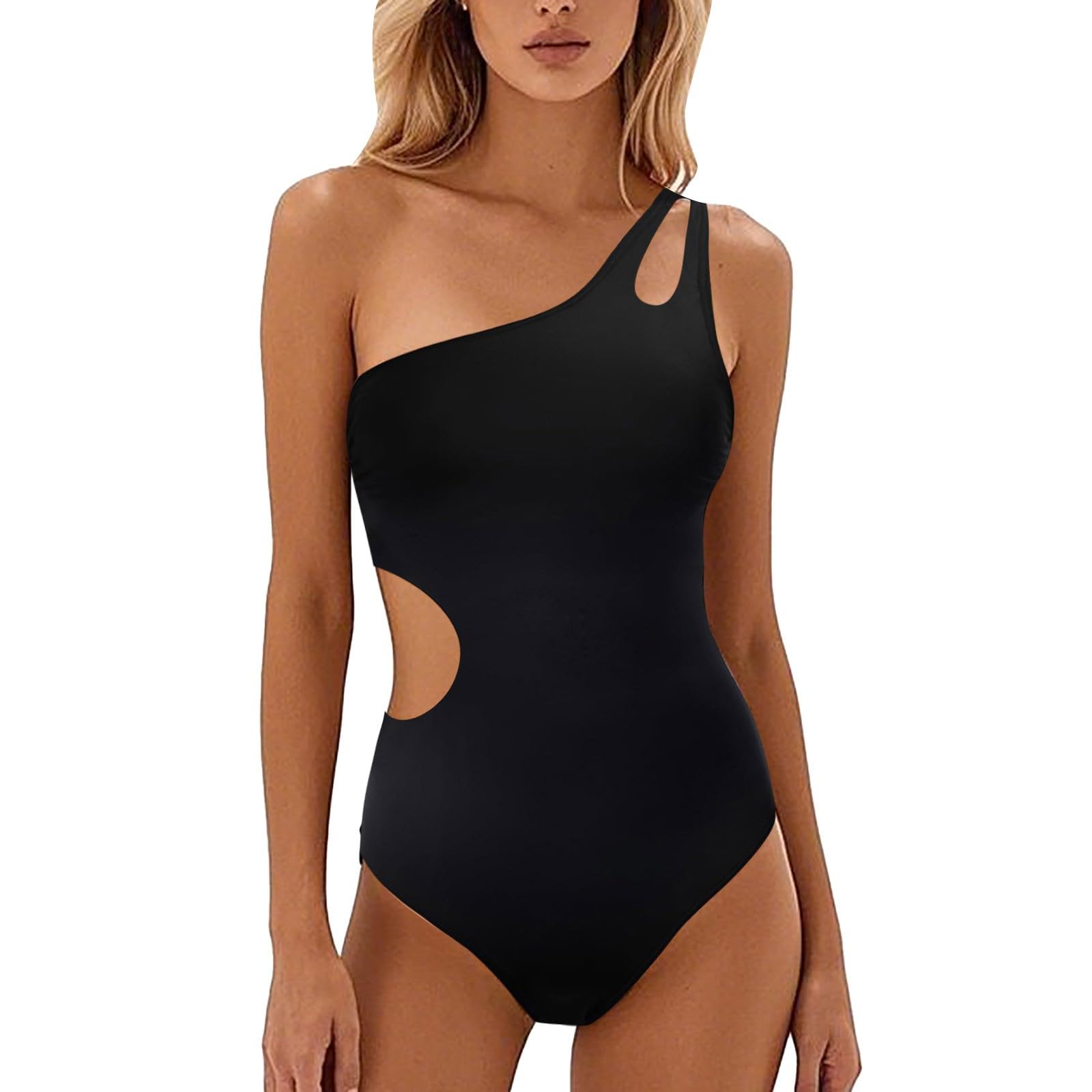Costume Intero Monospalla, Copertura Totale, Stile Sofisticato per la Spiaggia.