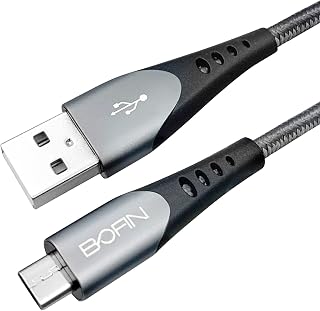 BOFIN Micro USB to USB A Cable 2M Android Cable Nylon Braided USB Cable Fast USB Charger Charging Cables Compatible with Samsung S7/S6/S5, HTC, Huawei, Sony, Nexus, Nokia, PS4 Controller and More