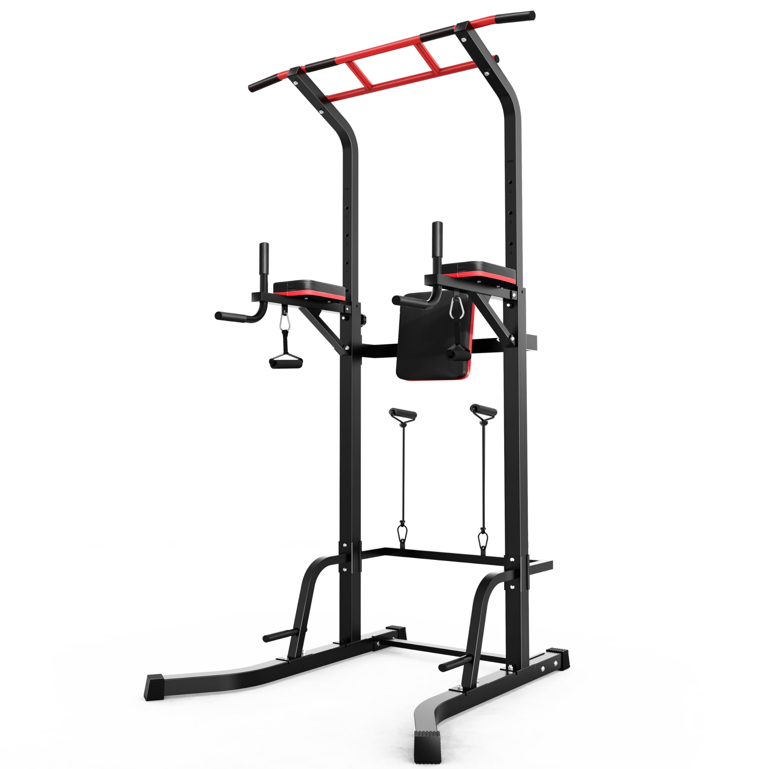 Power Tower, stazione per trazioni, supporto multifunzione per dip e trazioni, altezza regolabile, stazione per trazioni e esercizi di allenamento per palestra domestica, capacità 230 kg