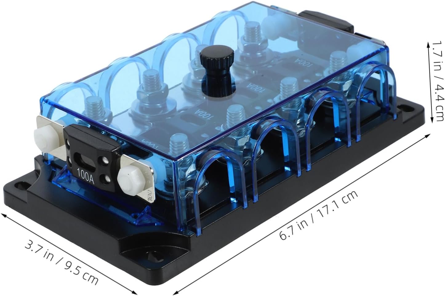 ERINGOGO Automotive Fuse Holder Block Four Circuit Connections Easy Installation for Cars and Motorcycles Includes Two Spare Fuses for Reliable Electrical Protection
