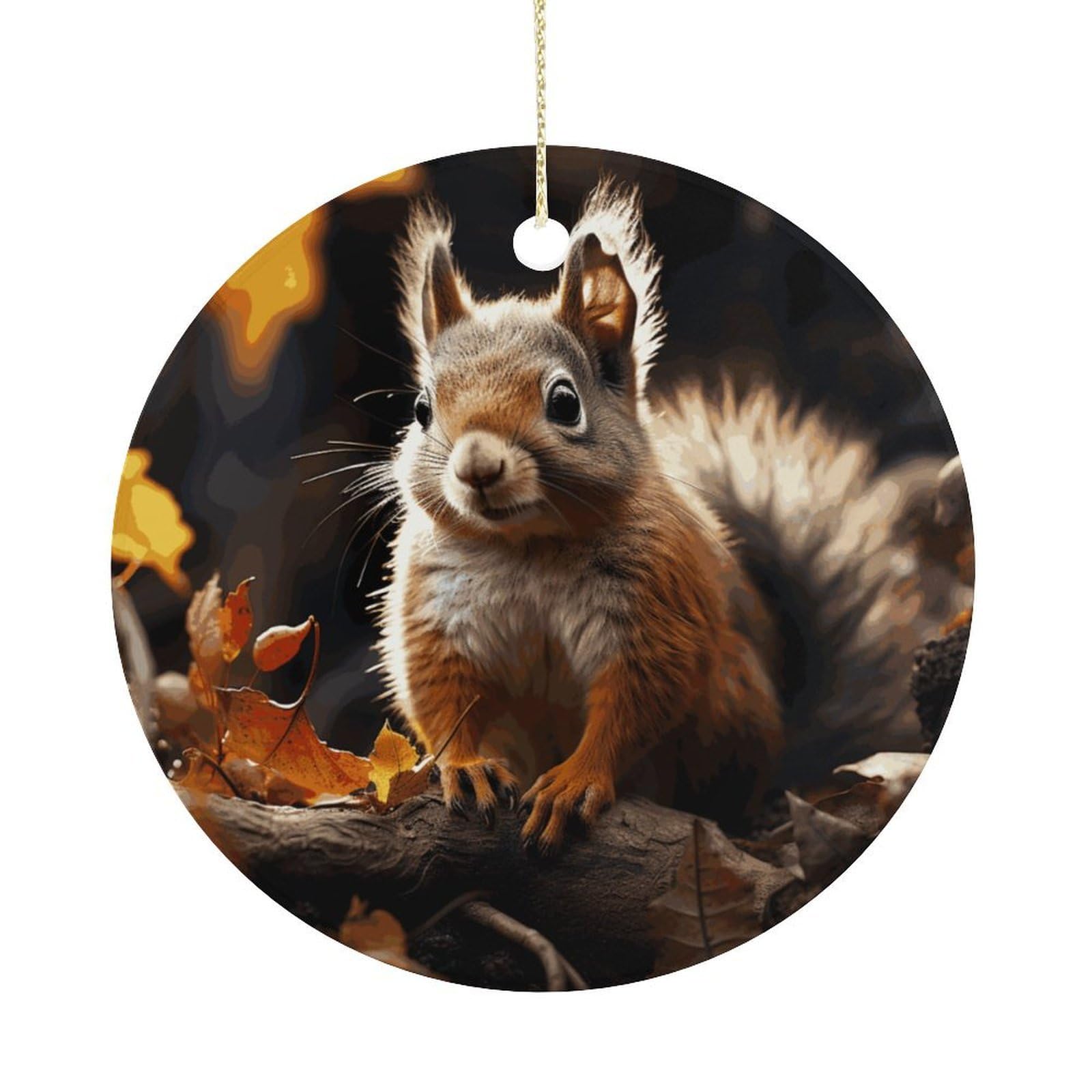 Adfgyerh Women's Style Squirrel In The Woods Hanging Ceramic Ornaments, Christmas Tree Decorations, Funny Home Decor Gifts For Sisters & Work Best Friends