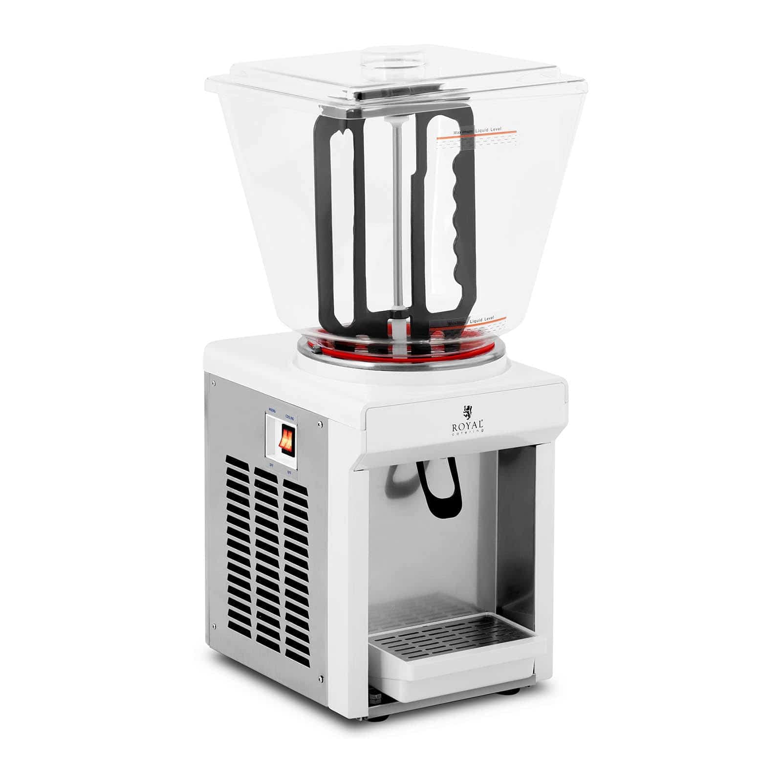 Royal Catering Dispensador de Zumo y Bebidas Frías RC-JDP01 (Capacidad: 25 L, Potencia: 240 W, Funciones: enfriar, mezclar)