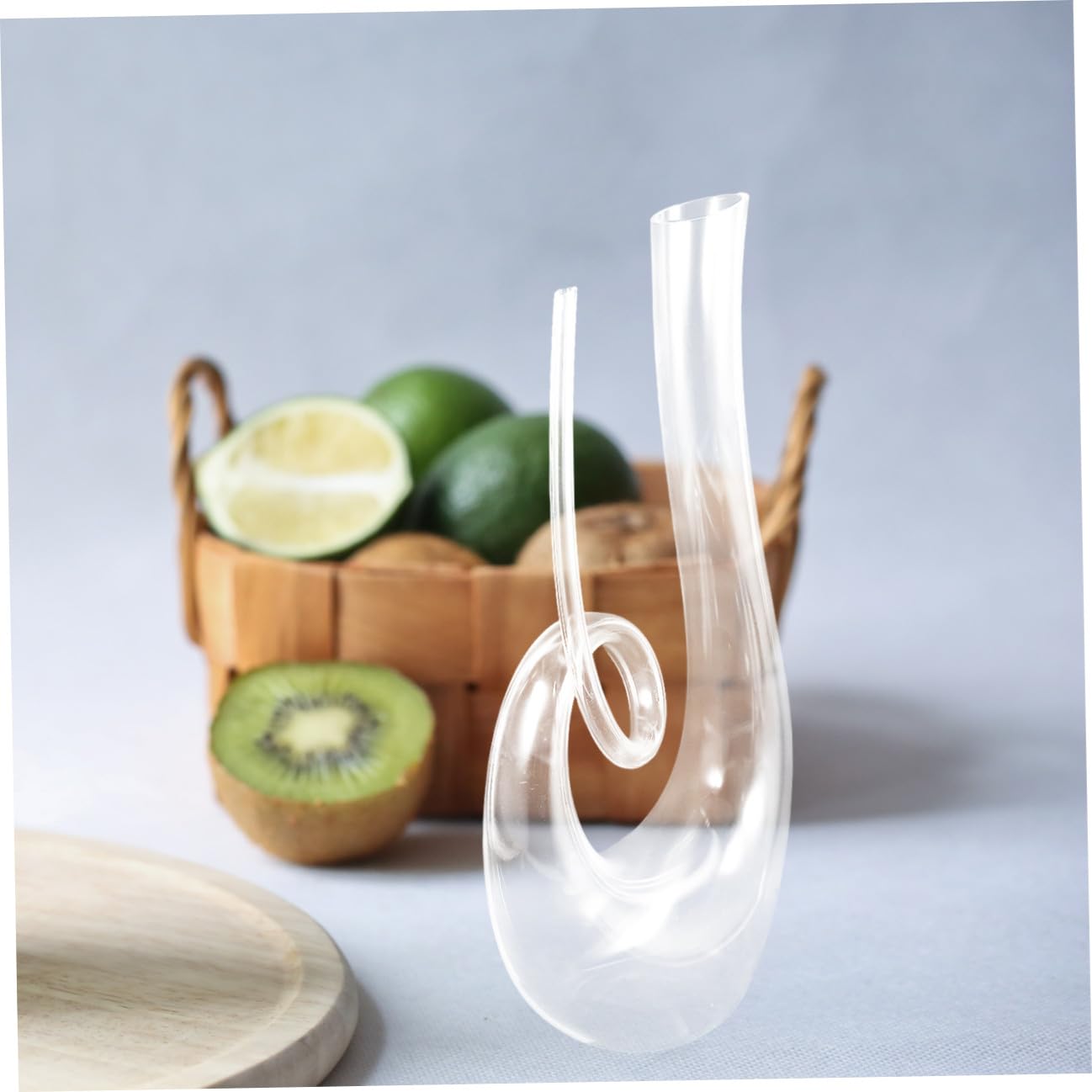 FUOYLOO Jarra Decantadora de Vino de Cristal 1300 Ml sin Plomo para Sommelier y Aficionados al Vino Tinto