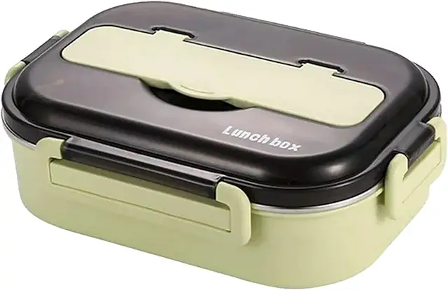 Boîte isotherme bento pour étudiants - Acier inoxydable, ensemble ustensiles, table ronde