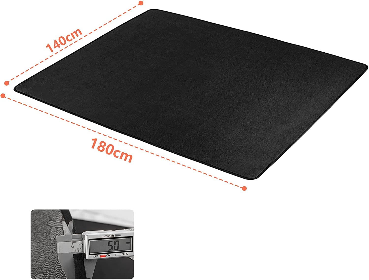 IBVIVIC Tappetino per batteria antiscivolo, tappetino per tamburo insonorizzato, tappetino professionale jazz, per grande cassa chiara e altri strumenti musicali 140 x 180 cm (nero)