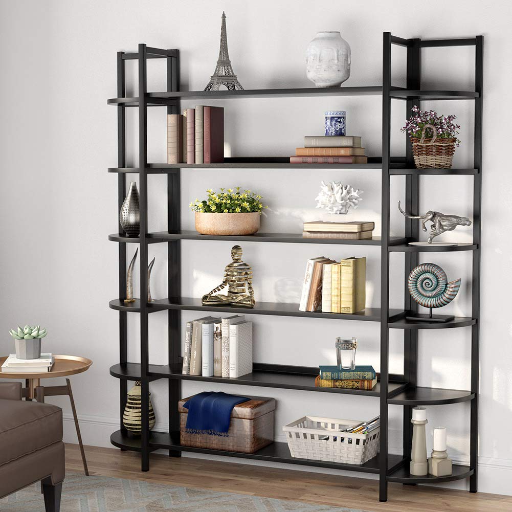 Tribesigns Triple Wide 6Shelf Bookshelves , 6Tier Large Etagere