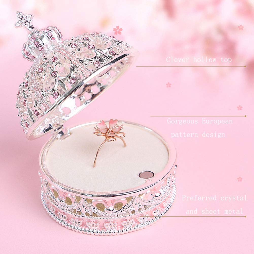 Caja de Almacenamiento de Joyas, Regalo para Mujeres, Caja de joyería de Corona para niñas, Estuche de Almacenamiento de exhibición de Anillos Manual, Organizador de Joyas para ani